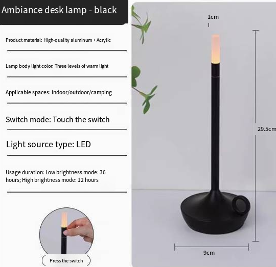 Modern Minimalist LED Vintage Candle Table Lamp