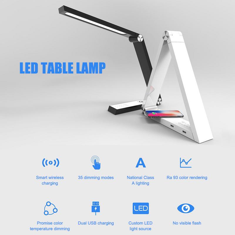 LED Wireless Charging Desk Lamp - Triangle Eye Care Design